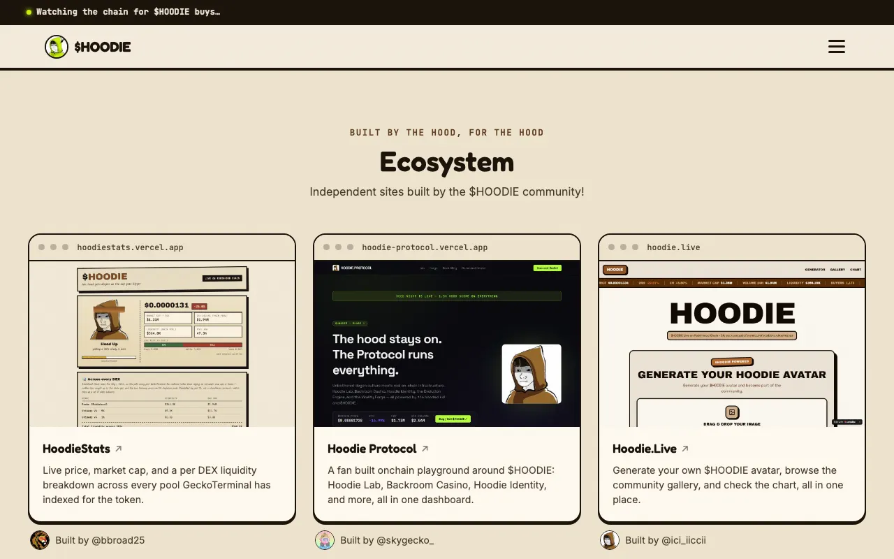 Preview of the ecosystem page
